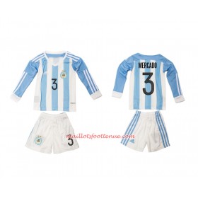 Maillot/Tenue Argentine Mercado 3 Enfant Domicile 2016 Manche Longue