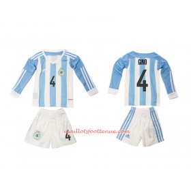 Maillot/Tenue Argentine Gino 4 Enfant Domicile 2016 Manche Longue