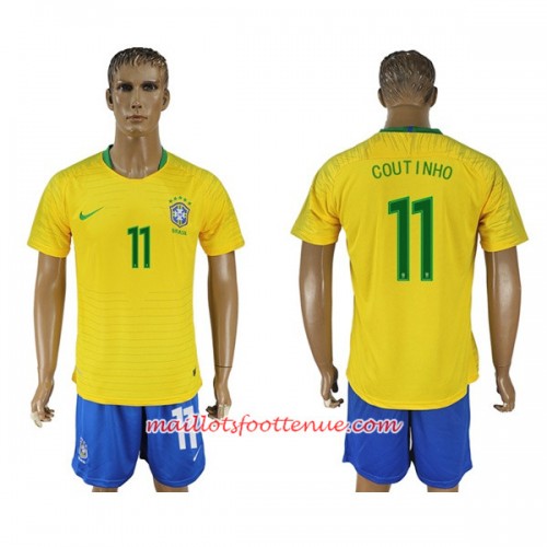 Maillot/Tenue Brésil Philippe Coutinho 11 Domicile Coupe du monde 2018
